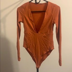 Forever 21 ribbed rust bodysuit